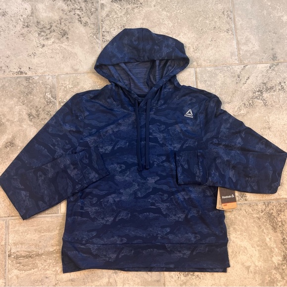 Reebok Tops - NWT Reebok Sport 24/7 Crop Jersey Hoodie / Athletic Sweatshirt